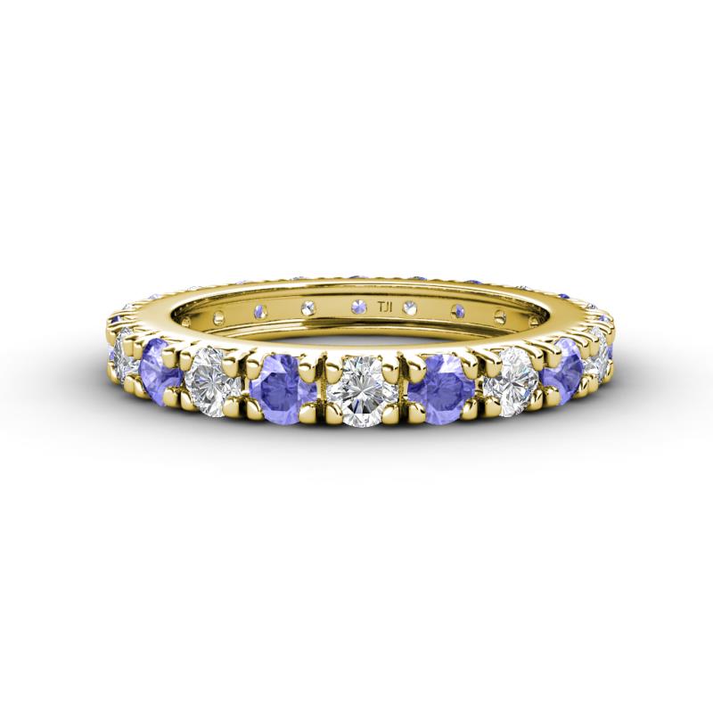 Gracie 3.00 mm Round Tanzanite and Diamond Eternity Band 