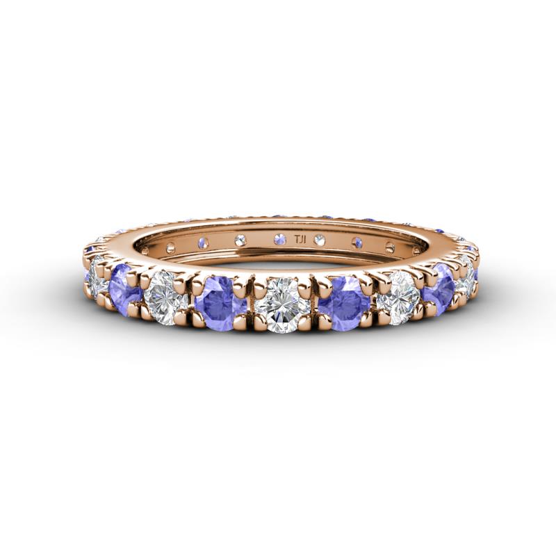 Gracie 3.00 mm Round Tanzanite and Diamond Eternity Band 