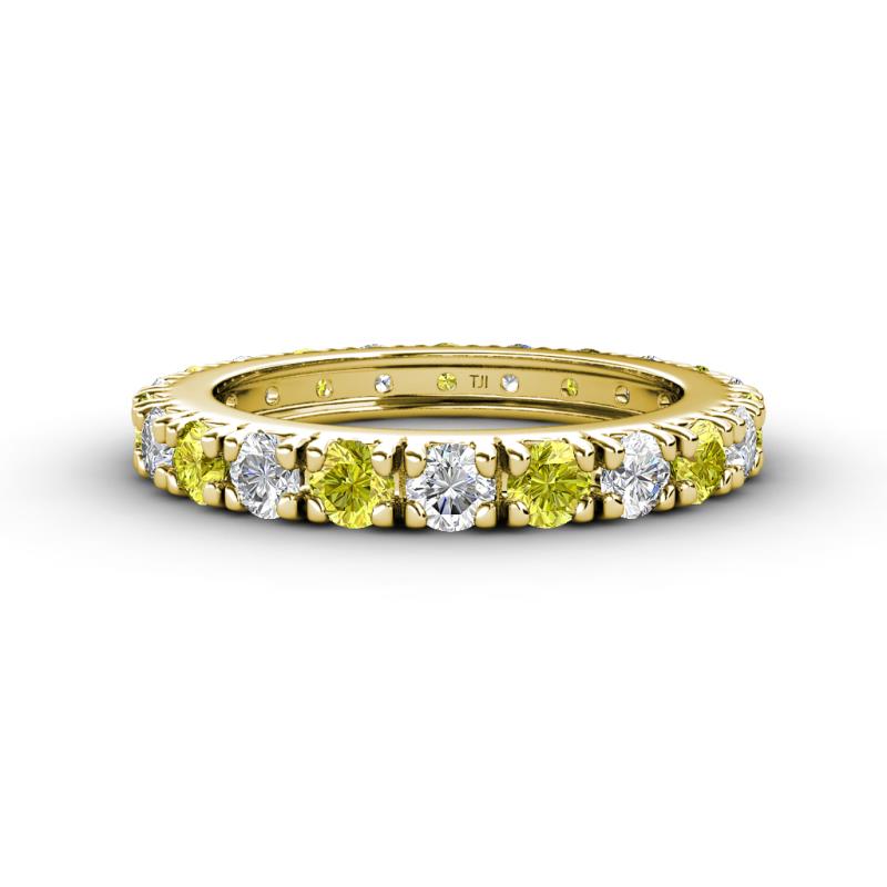 Gracie 3.00 mm Round Yellow and White Diamond Eternity Band 