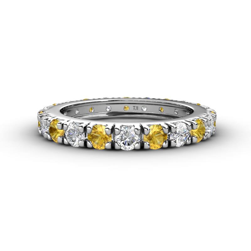 Gracie 3.00 mm Round Citrine and Diamond Eternity Band 