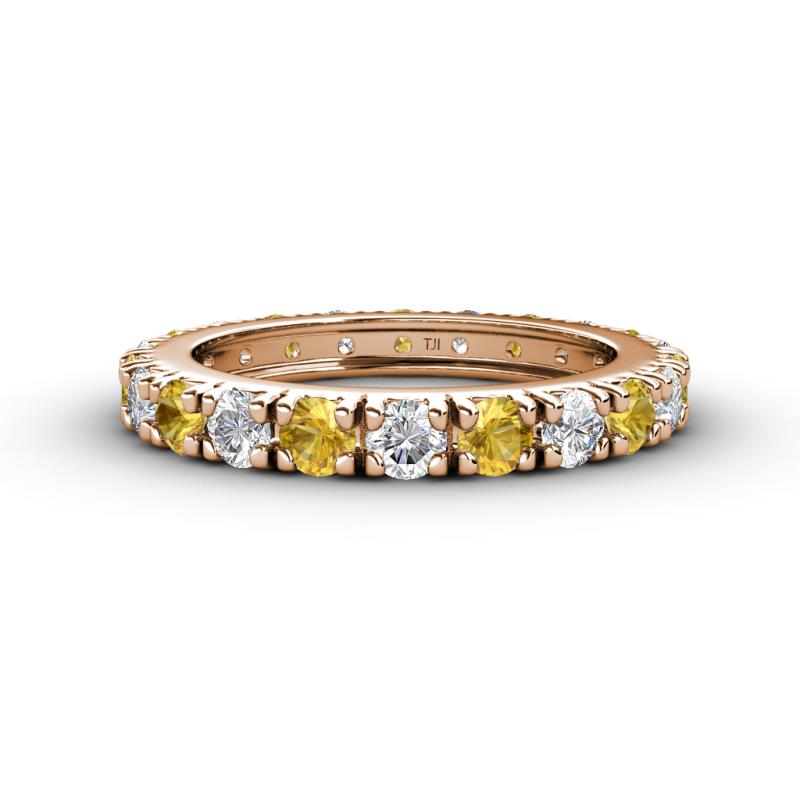 Gracie 3.00 mm Round Citrine and Lab Grown Diamond Eternity Band 