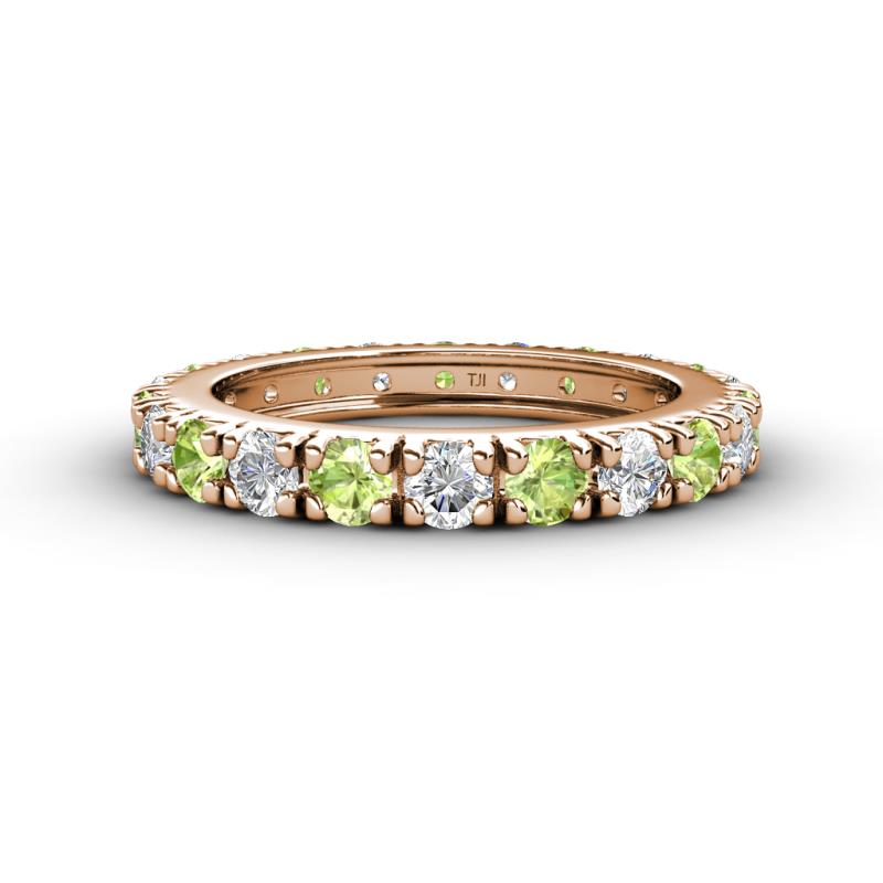 Gracie 3.00 mm Round Peridot and Lab Grown Diamond Eternity Band 