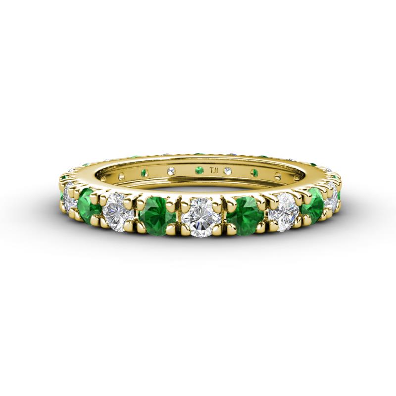 Gracie 3.00 mm Round Green Garnet and Lab Grown Diamond Eternity Band 