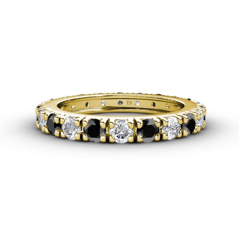 Gracie 3.00 mm Round Black Diamond and White Lab Grown Diamond Eternity Band 