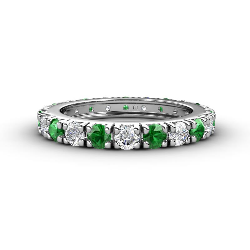 Gracie 3.00 mm Round Green Garnet and Lab Grown Diamond Eternity Band 