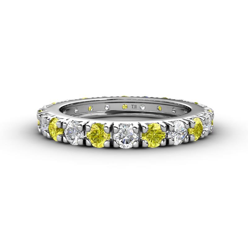 Gracie 3.00 mm Round Yellow Diamond and White Lab Grown Diamond Eternity Band 