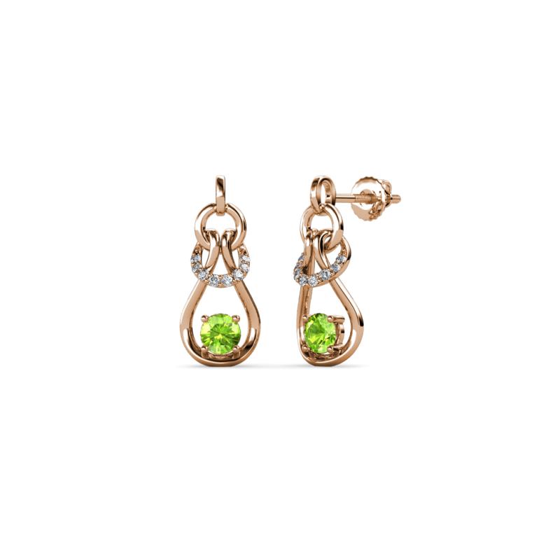 Lamisa Peridot and Diamond Love Knot Dangling Earrings 