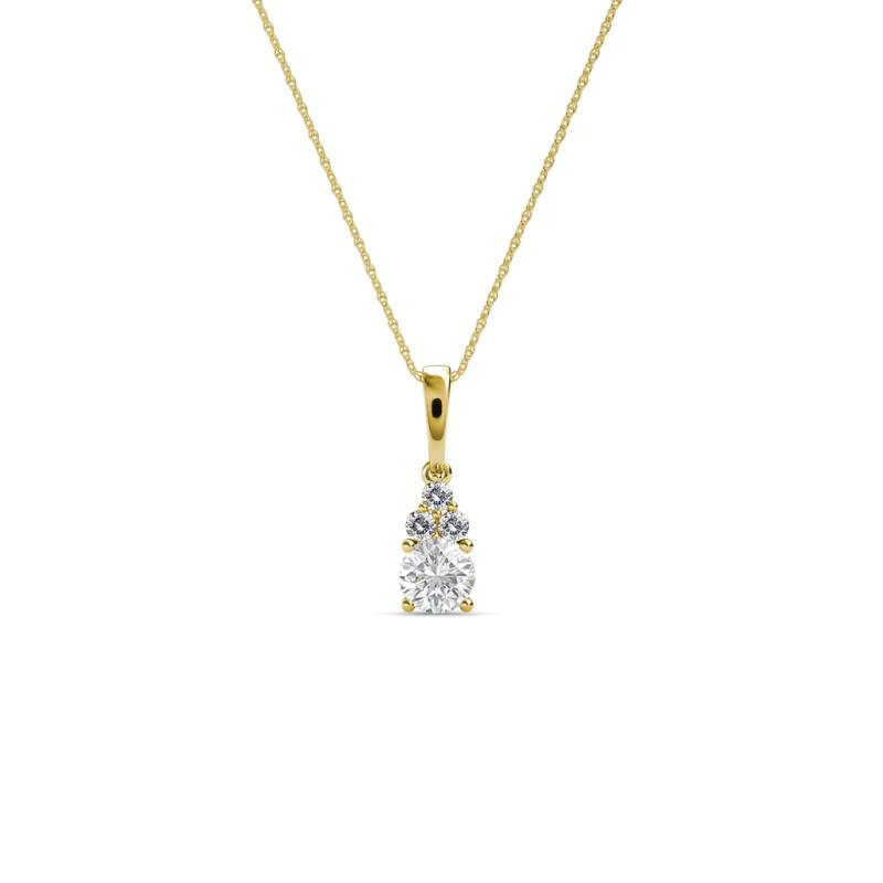 Ofra Round White Sapphire and Diamond Pendant 