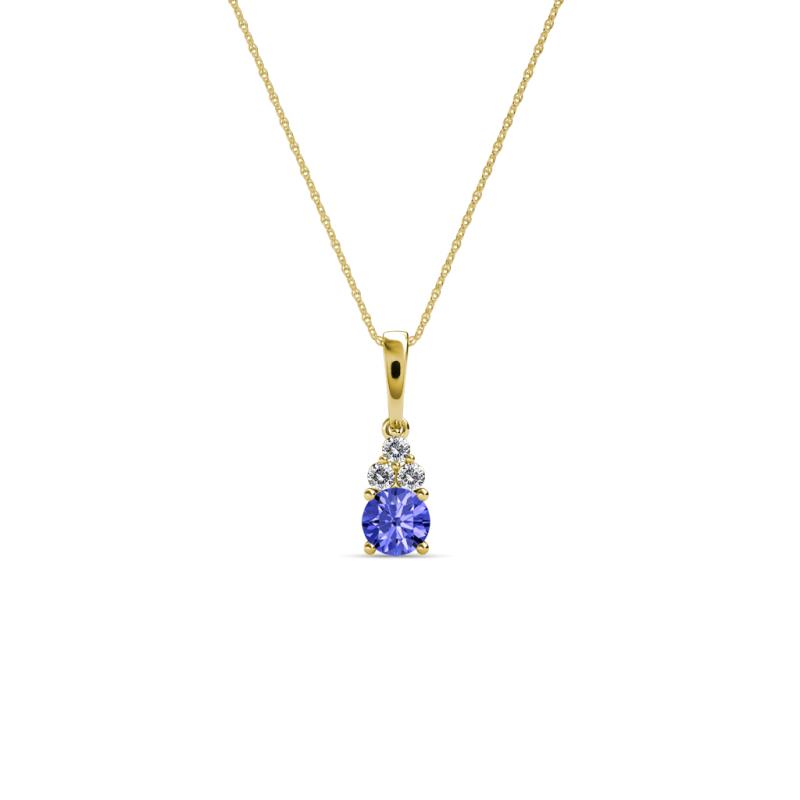 Ofra Round Tanzanite and Diamond Pendant 