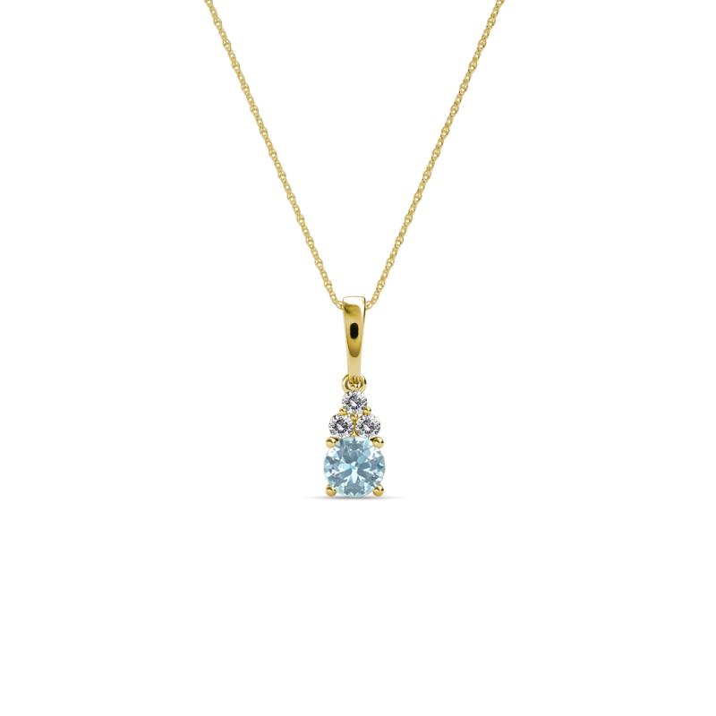 Ofra Round Aquamarine and Diamond Pendant 