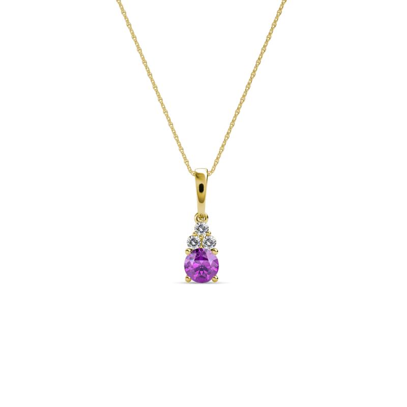Ofra Round Amethyst and Diamond Pendant 