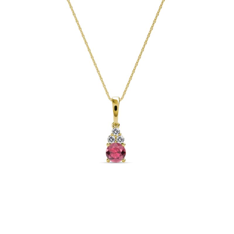 Ofra Round Rhodolite Garnet and Diamond Pendant 