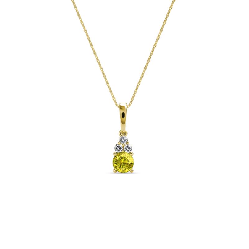 Ofra Round Yellow and White Diamond Pendant 