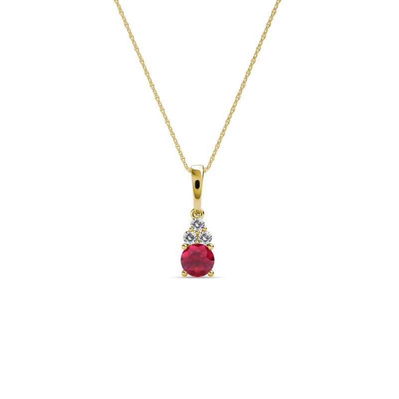 Ofra Round Ruby and Diamond Pendant 
