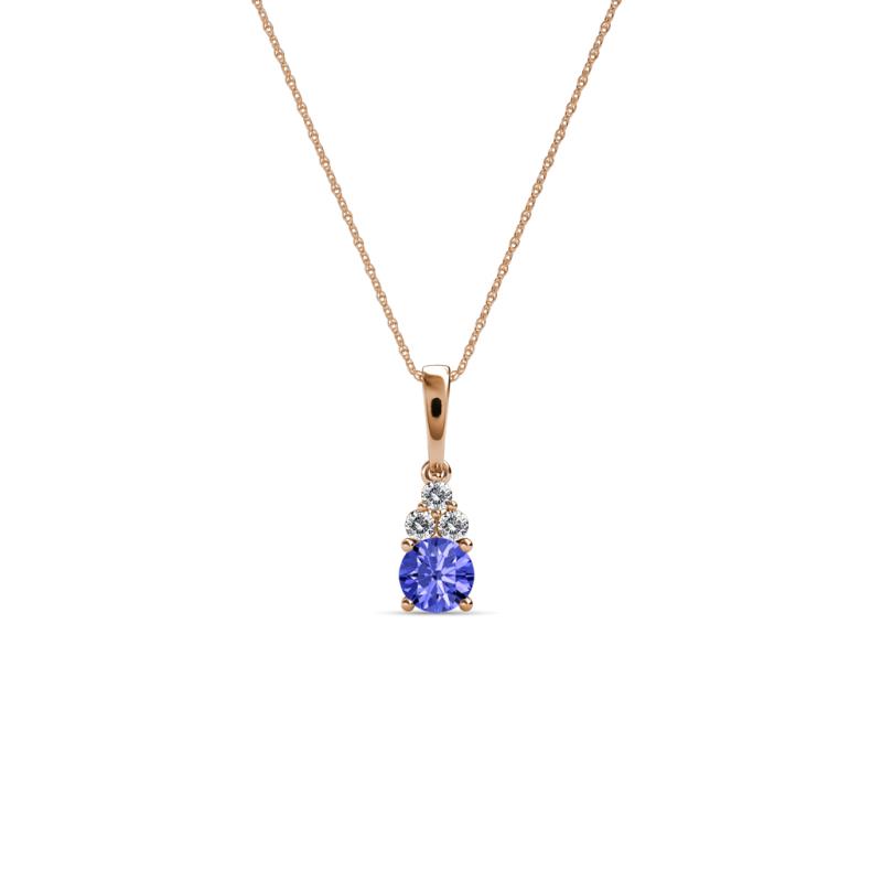 Ofra Round Tanzanite and Diamond Pendant 
