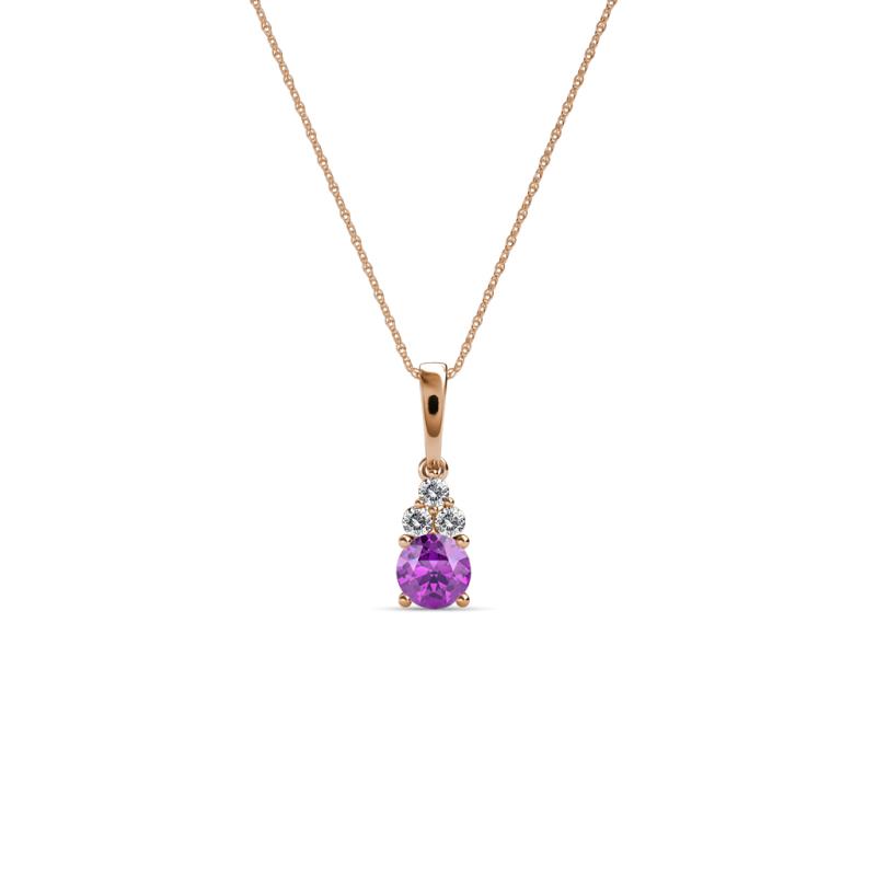 Ofra Round Amethyst and Diamond Pendant 