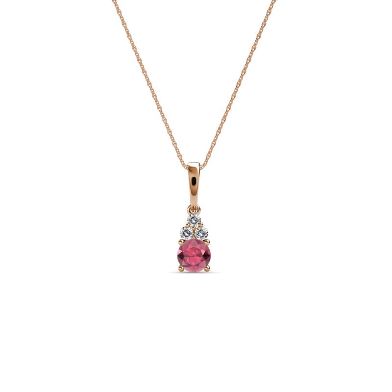 Ofra Round Rhodolite Garnet and Diamond Pendant 