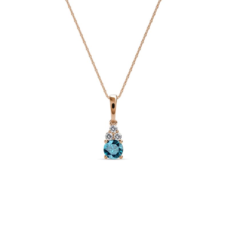Ofra Round London Blue Topaz and Diamond Pendant 
