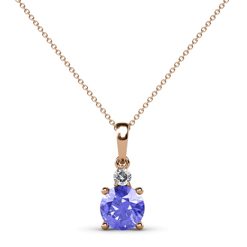 Reyne Tanzanite and Diamond Two Stone Pendant 