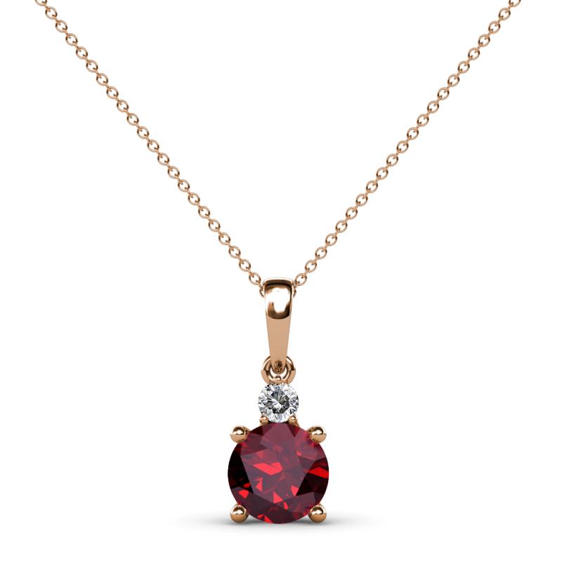 Reyne Ruby and Diamond Two Stone Pendant 