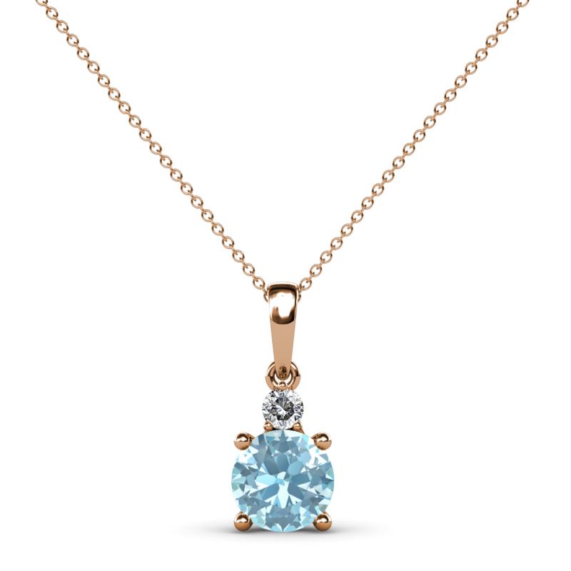 Reyne Aquamarine and Diamond Two Stone Pendant 