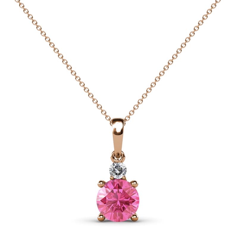 Reyne Pink Tourmaline and Diamond Two Stone Pendant 