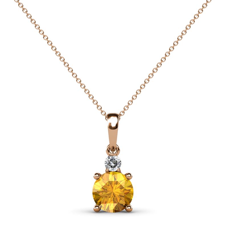 Reyne Citrine and Diamond Two Stone Pendant 