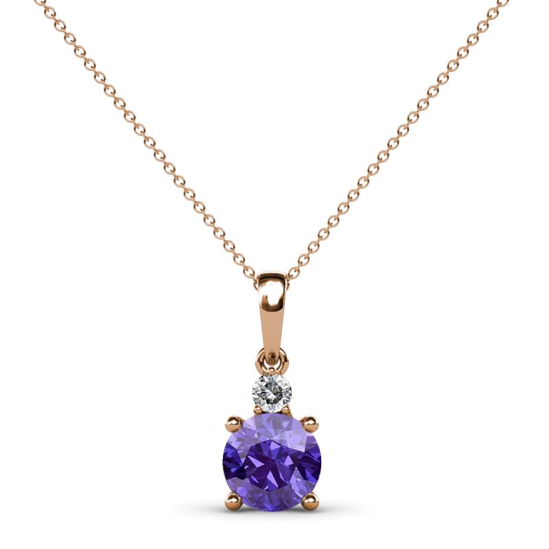 Reyne Iolite and Diamond Two Stone Pendant 
