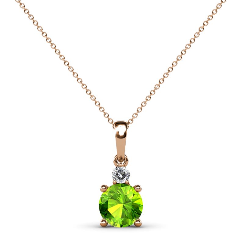 Reyne Peridot and Diamond Two Stone Pendant 