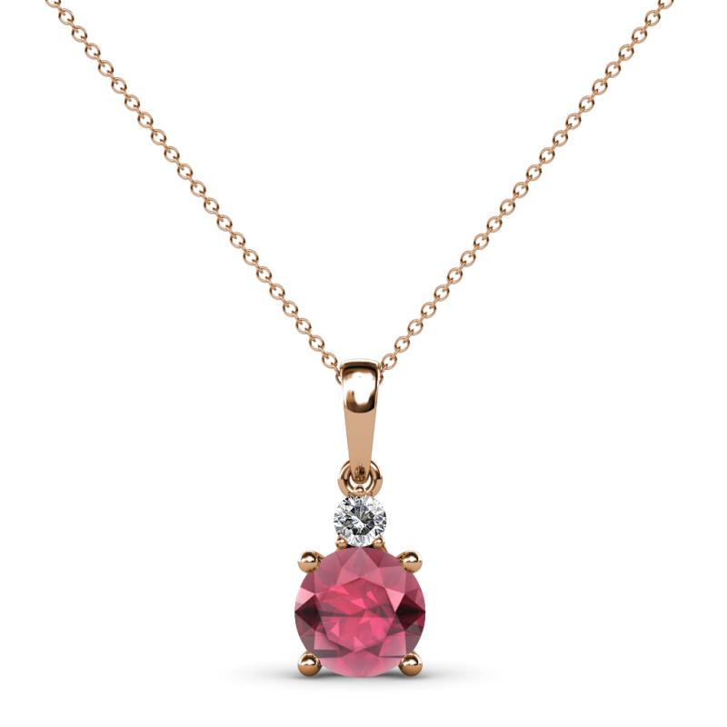 Reyne Rhodolite Garnet and Diamond Two Stone Pendant 