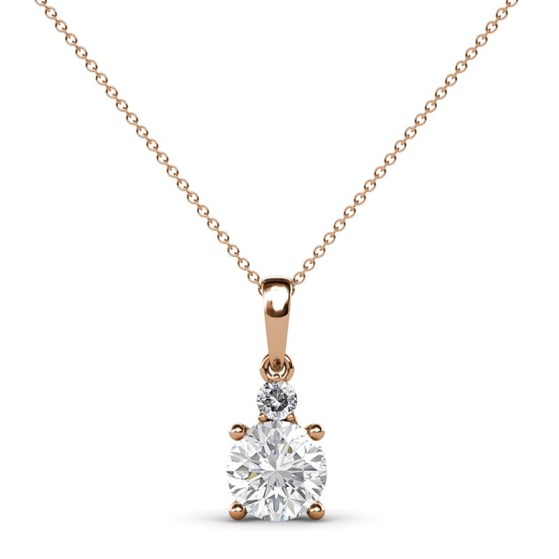 Reyne White Sapphire and Diamond Two Stone Pendant 