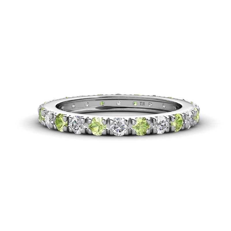 Gracie 2.70 mm Round Peridot and Diamond Eternity Band 