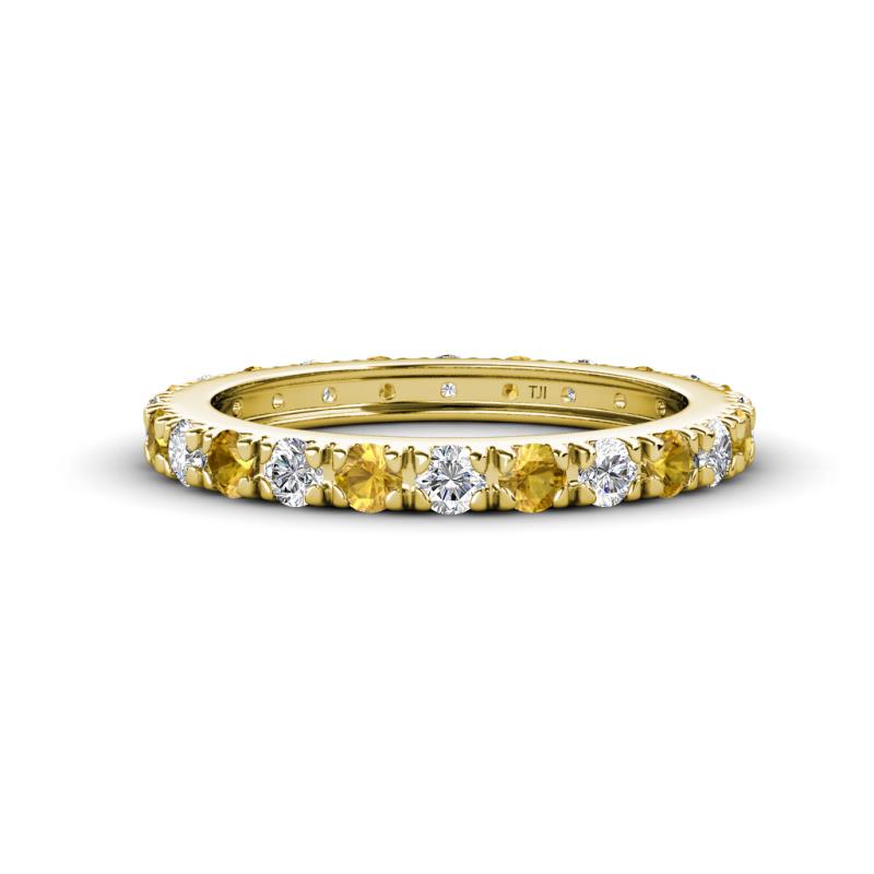 Gracie 2.70 mm Round Citrine and Lab Grown Diamond Eternity Band 