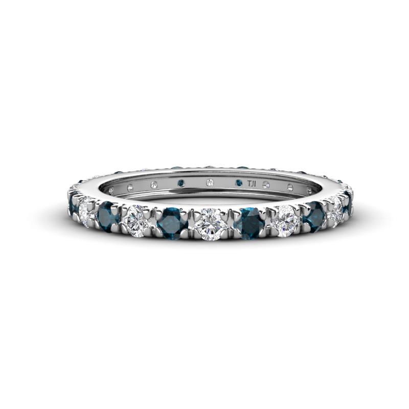 Gracie 2.70 mm Round Blue Diamond and White Lab Grown Diamond Eternity Band 