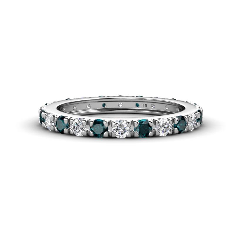 Gracie 2.70 mm Round London Blue Topaz and Lab Grown Diamond Eternity Band 
