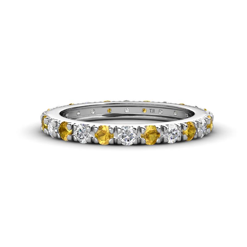 Gracie 2.70 mm Round Citrine and Diamond Eternity Band 