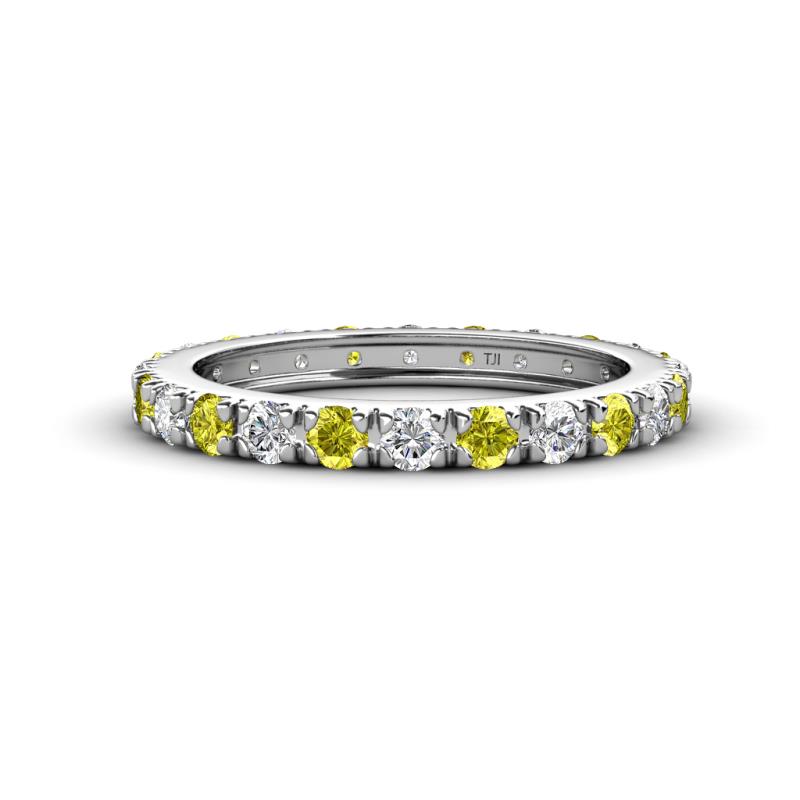 Gracie 2.70 mm Round Yellow and White Diamond Eternity Band 