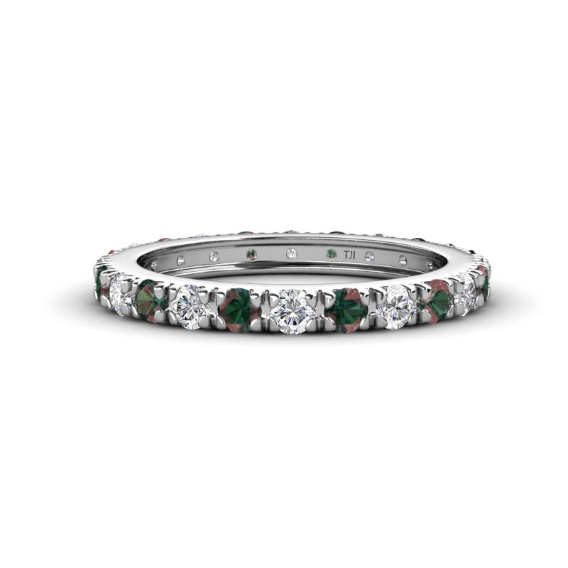 Gracie 2.70 mm Round Diamond and Lab Created Alexandrite Eternity Band 