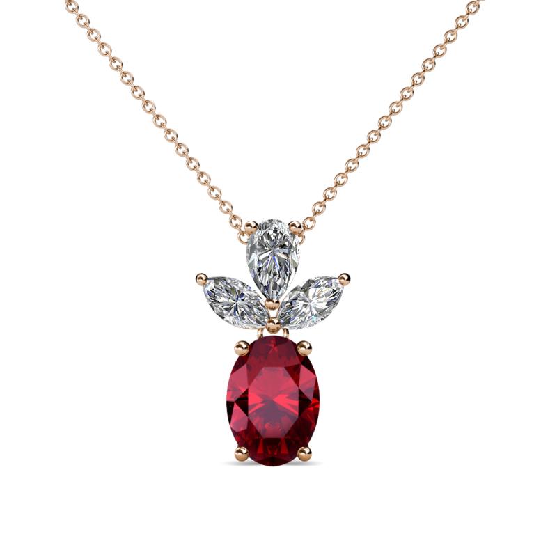 Rayen Ruby and Diamond Slider Pendant 