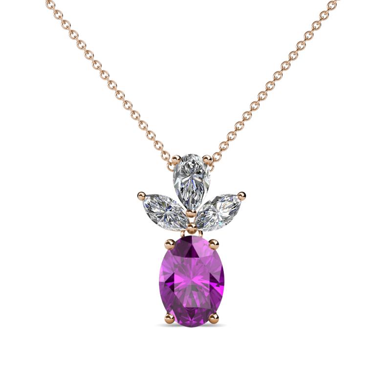 Rayen Amethyst and Diamond Slider Pendant 