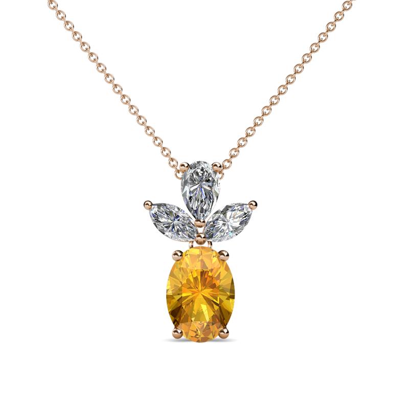 Rayen Citrine and Diamond Slider Pendant 