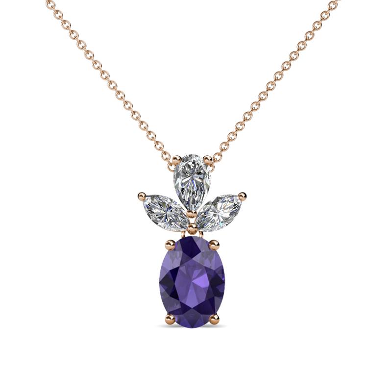 Rayen Iolite and Diamond Slider Pendant 