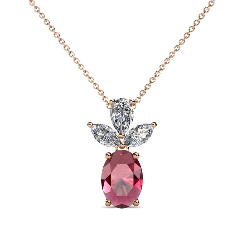 Rayen Rhodolite Garnet and Diamond Slider Pendant 
