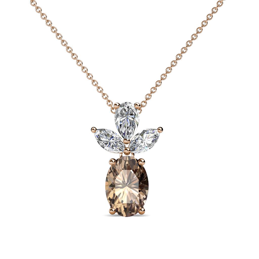Rayen Smoky Quartz and Diamond Slider Pendant 