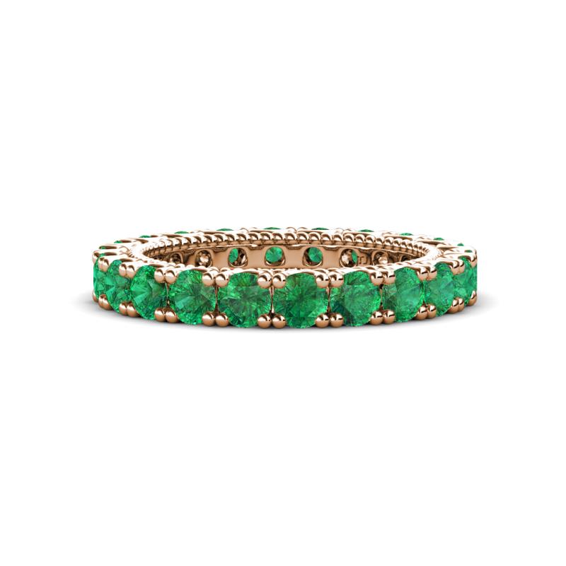 Ellen 3.00 mm Emerald Eternity Band 