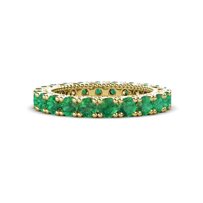 Ellen 3.00 mm Emerald Eternity Band 