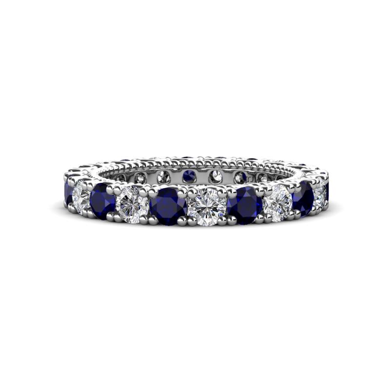 Ellen 3.00 mm Blue Sapphire and Diamond Eternity Band 