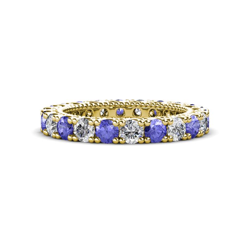Ellen 3.00 mm Tanzanite and Diamond Eternity Band 
