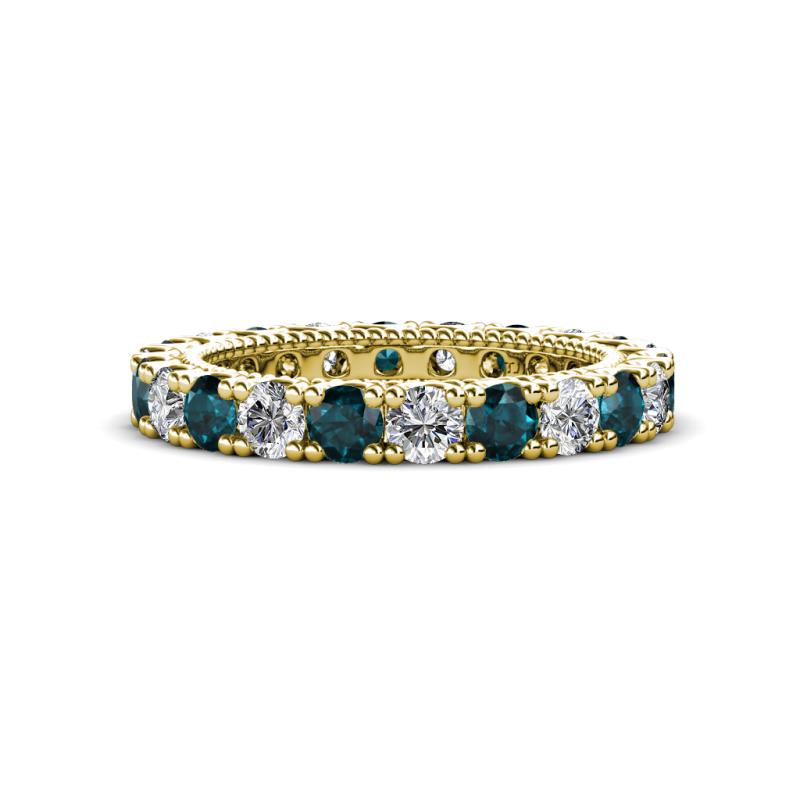 Ellen 3.00 mm London Blue Topaz and Diamond Eternity Band 