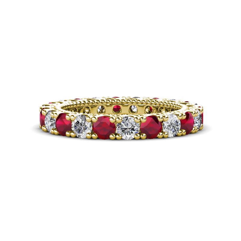 Ellen 3.00 mm Ruby and Diamond Eternity Band 